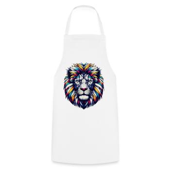 Lion - Cooking Apron - white - Front - AI Model Male 185 dark (185cm)