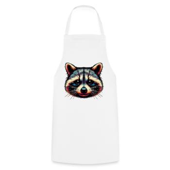 Raccoon - Cooking Apron - white - Front - AI Model Male 185 dark (185cm)