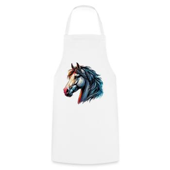 Cheval - Tablier de cuisine - blanc - Devant - AI Model Male 185 dark (185cm)