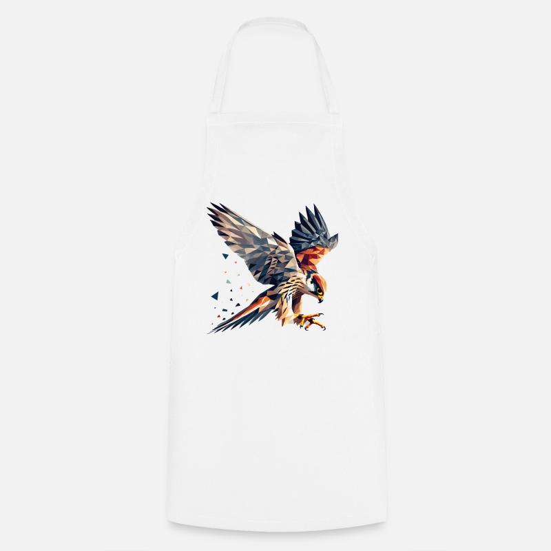 Faucon oiseau de proie style polygone - Tablier de cuisine - blanc