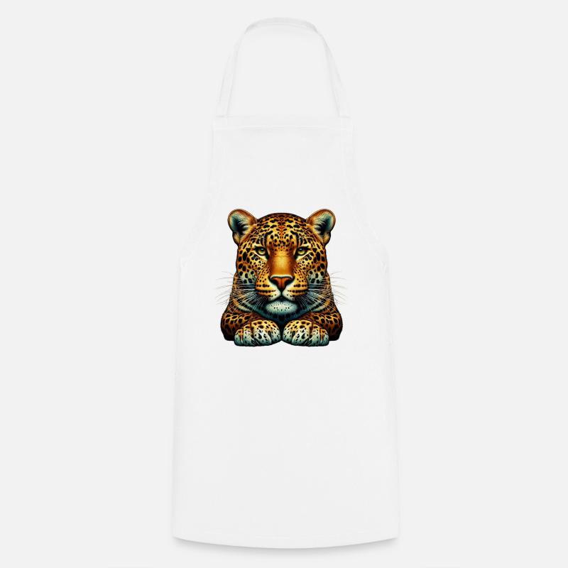Leopard - Kochschürze - Weiß