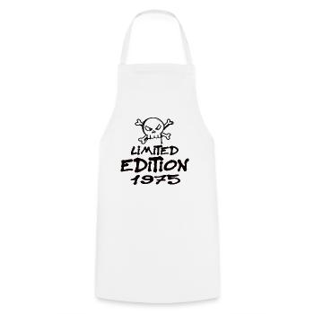 Edition Limitée 1975 Anniversaire Né 1975 - Tablier de cuisine - blanc - Devant - AI Model Male 185 dark (185cm)