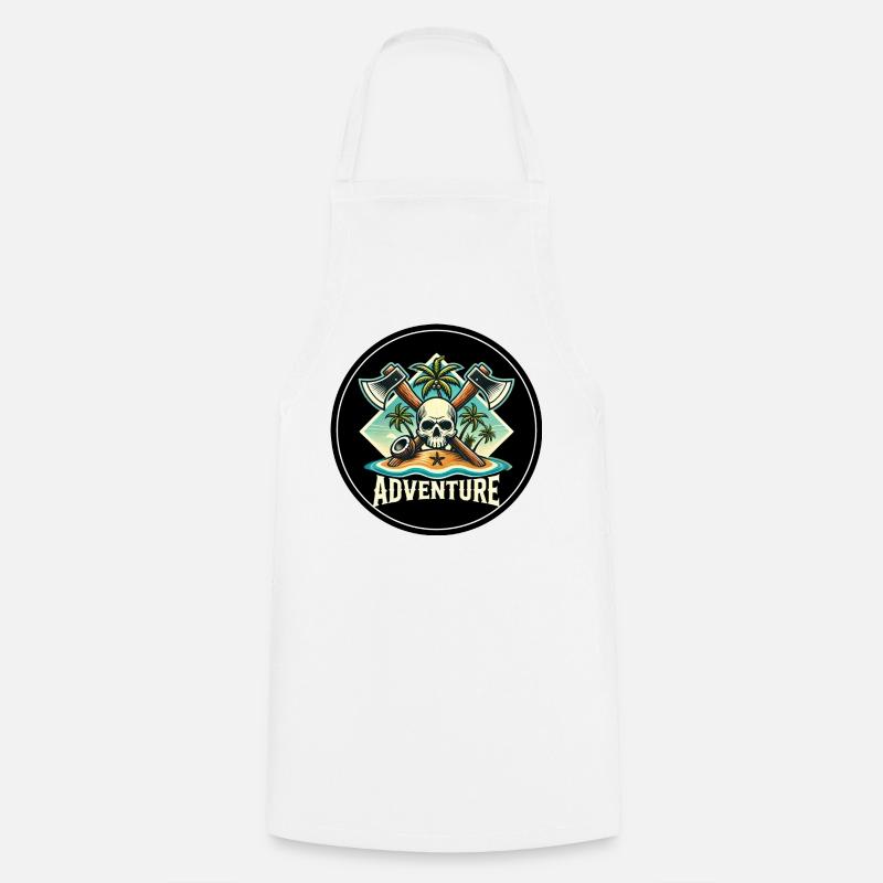 Abenteuer Skull Insel Patch - Kochschürze - Weiß
