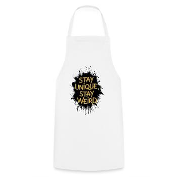 Stay unique stay weird - Cooking Apron - white - Front - AI Model Male 185 dark (185cm)