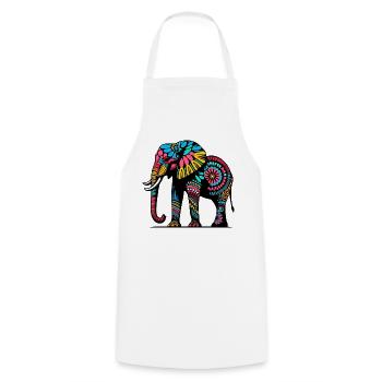 Éléphant - Tablier de cuisine - blanc - Devant - AI Model Male 185 dark (185cm)