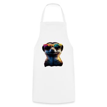 Lunettes de soleil suricate coloré mignon suricate - Tablier de cuisine - blanc - Devant - AI Model Male 185 dark (185cm)