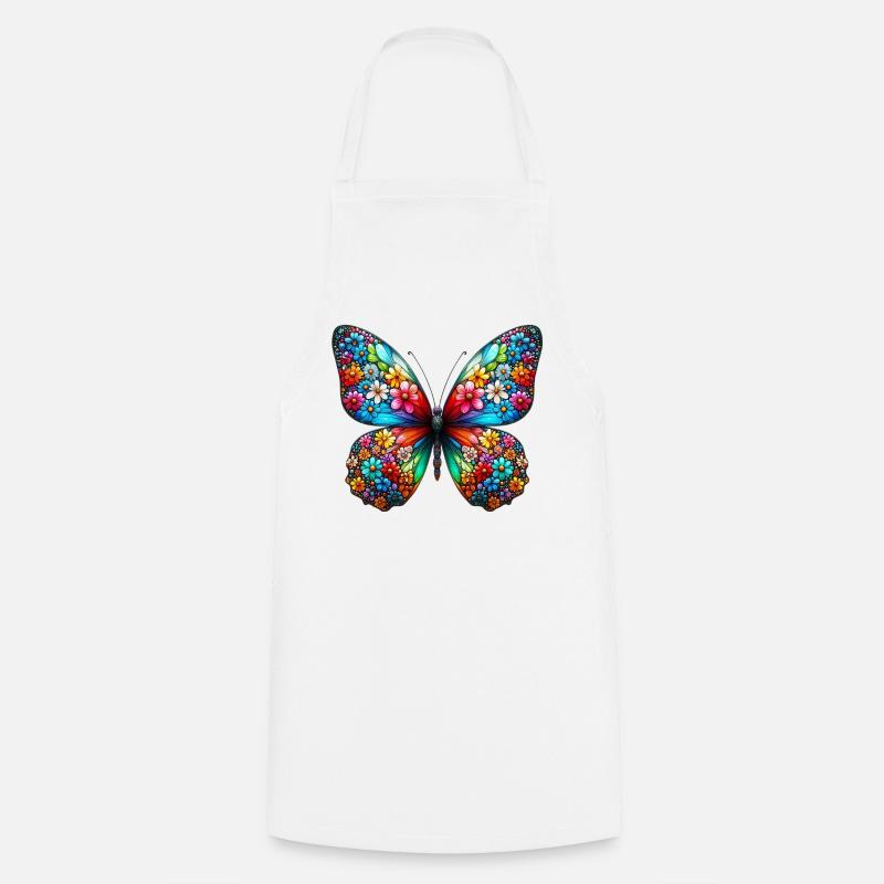 Papillon - Tablier de cuisine - blanc