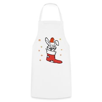 Lapin de Pâques Saint-Nicolas - Tablier de cuisine - blanc - Devant - AI Model Male 185 dark (185cm)