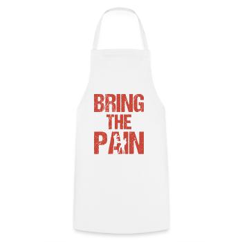 BRING THE PAIN - Boxen, Fightwear Geschenkidee - Kochschürze - Weiß - Vorne - AI Model Male 185 dark (185cm)
