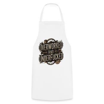 Humour steampunk surmené et sous-estimé - Tablier de cuisine - blanc - Devant - AI Model Male 185 dark (185cm)