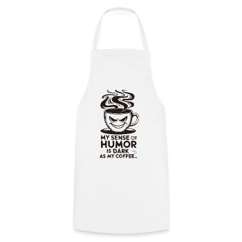 Dark Humor Coffee Lover Funny Quote Design - Cooking Apron - white - Front - AI Model Male 185 dark (185cm)