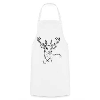 Deer black - Cooking Apron - white - Front - AI Model Male 185 dark (185cm)