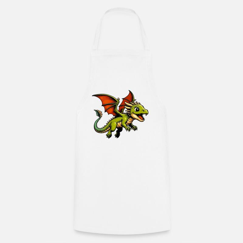 Drache - Kochschürze - Weiß