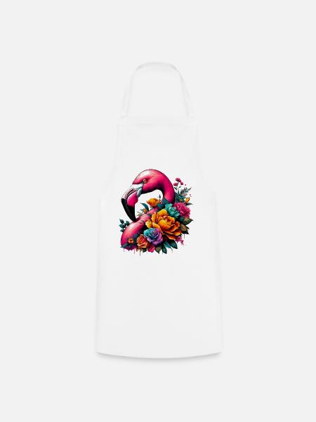 Flamingo - Kochschürze - Weiß