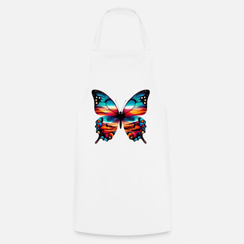 Papillon - Tablier de cuisine - blanc