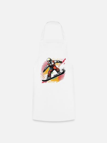 Snowboarder Skizze - Kochschürze - Weiß