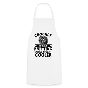 Le crochet, c’est comme le tricot, mais en beaucoup plus cool - Croche - Tablier de cuisine - blanc - Devant - AI Model Male 185 dark (185cm)