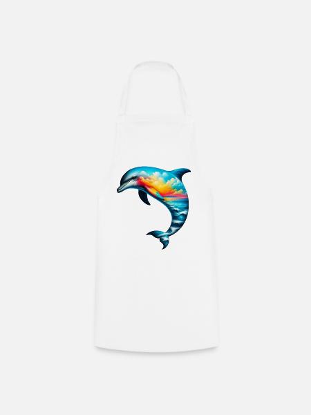 Delfin - Kochschürze - Weiß