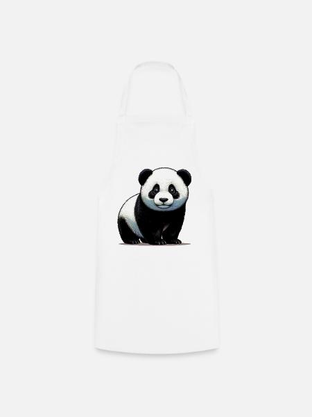 Panda - Kochschürze - Weiß