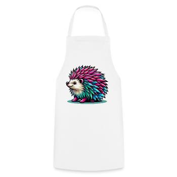 Hedgehog - Cooking Apron - white - Front - AI Model Male 185 dark (185cm)