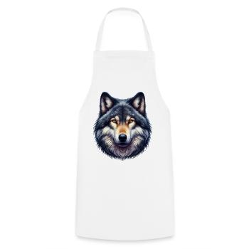 Wolf - Cooking Apron - white - Front - AI Model Male 185 dark (185cm)