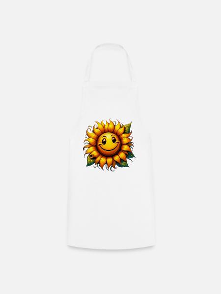 Sonnenblume - Kochschürze - Weiß