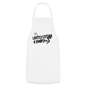 Limited Edition 1983 Birthday Born 1983 - Cooking Apron - white - Front - AI Model Male 185 dark (185cm)