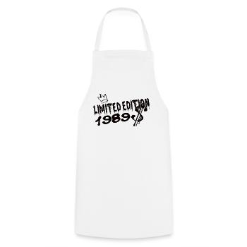 Edition Limitée 1989 Anniversaire Né 1989 - Tablier de cuisine - blanc - Devant - AI Model Male 185 dark (185cm)