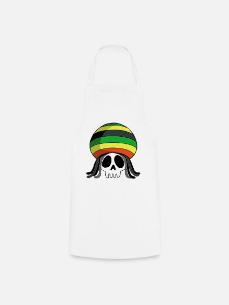 Totenkopf-Reggae-Musik - Kochschürze - Weiß