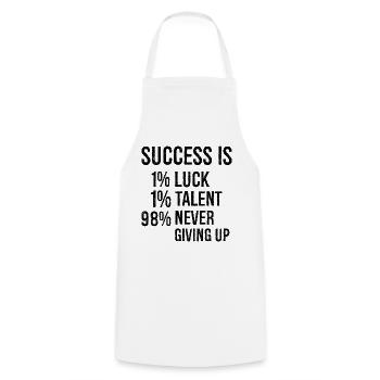 success Is 1 luck 1 talent 98 never giving up - Tablier de cuisine - blanc - Devant - AI Model Male 185 dark (185cm)
