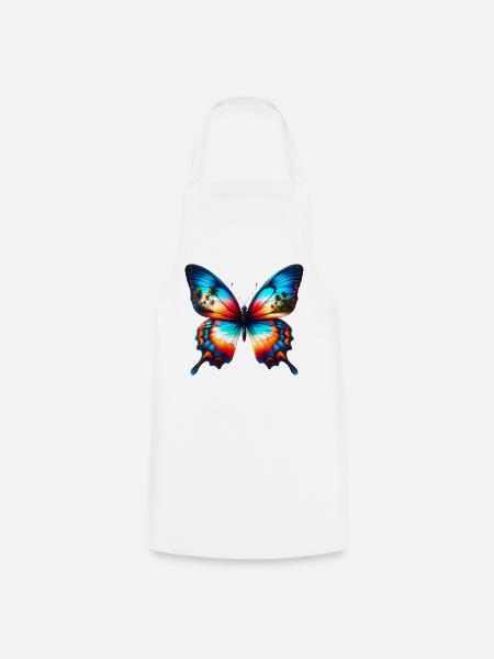 Schmetterling - Kochschürze - Weiß