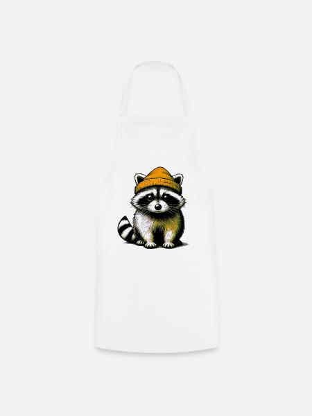 Waschbär - Kochschürze - Weiß