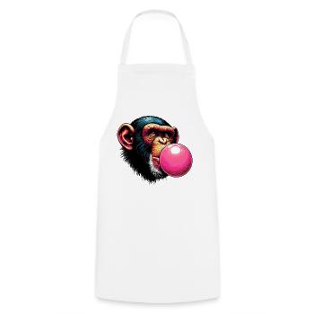 Monkey - Cooking Apron - white - Front - AI Model Male 185 dark (185cm)