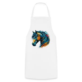 Cheval - Tablier de cuisine - blanc - Devant - AI Model Male 185 dark (185cm)