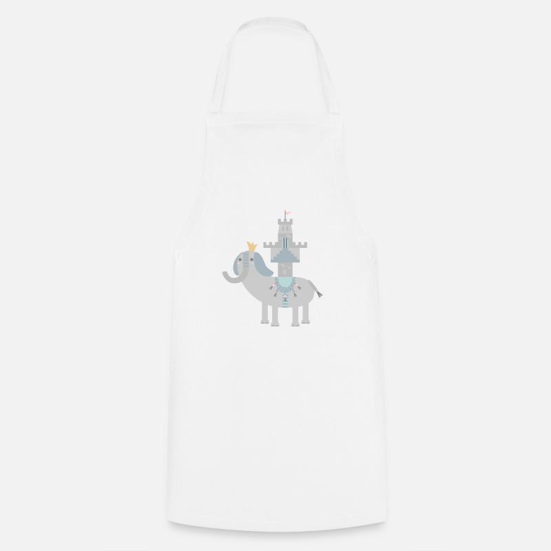 Eléphant et château l Pas de texte - Tablier de cuisine - blanc