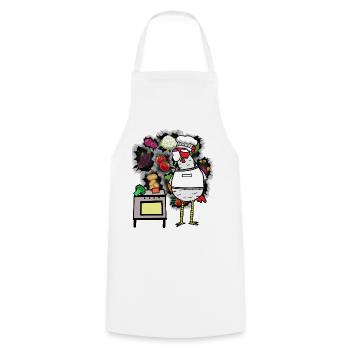 drôle poulet hôte légumes cuisinier cuisinier amusant - Tablier de cuisine - blanc - Devant - AI Model Male 185 dark (185cm)