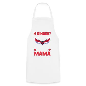 Maman de 4 enfants super-héroïne - Tablier de cuisine - blanc - Devant - AI Model Male 185 dark (185cm)