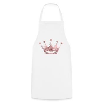 Queen/King Crown Glitter Personalizable - Cooking Apron - white - Front - AI Model Male 185 dark (185cm)