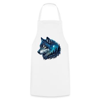 Wolf - Cooking Apron - white - Front - AI Model Male 185 dark (185cm)