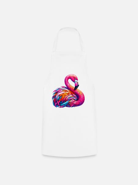 Flamingo - Kochschürze - Weiß