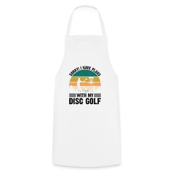 Sorry I Have Plans With My Disc Golf - Cooking Apron - white - Front - AI Model Male 185 dark (185cm)