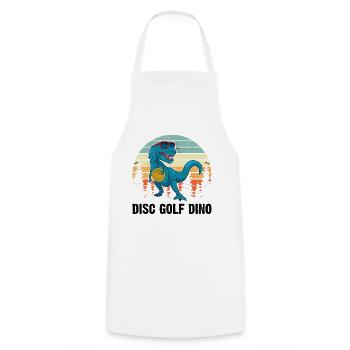 Disc Golf Dinosaur - Disc Golfing Dinosaur Disc Go - Cooking Apron - white - Front - AI Model Male 185 dark (185cm)