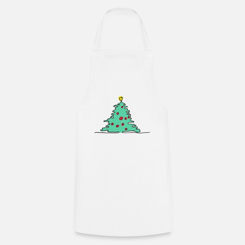 Sapin de Noël vert - Tablier de cuisine - blanc