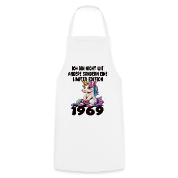 Limited Edition 1969 Birthday 1969 Born - Cooking Apron - white - Front - AI Model Male 185 dark (185cm)
