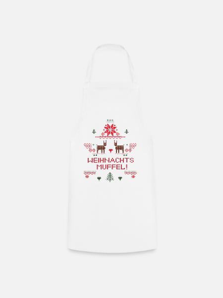 Weihnachts Muffel - Kochschürze - Weiß