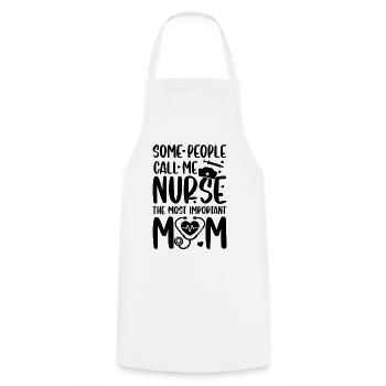 Some people call me nurse the most important call - Cooking Apron - white - Front - AI Model Male 185 dark (185cm)