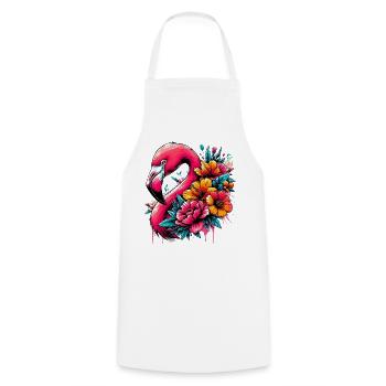 Flamingo - Kochschürze - Weiß - Vorne - AI Model Male 185 dark (185cm)