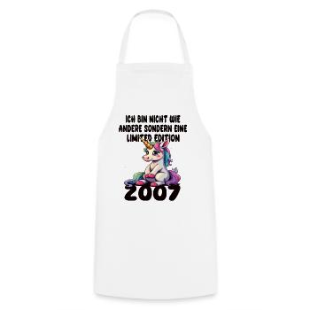 Limited Edition 2007 Birthday 2007 Born - Cooking Apron - white - Front - AI Model Male 185 dark (185cm)