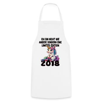 Limited Edition 2018 Geburtstag 2018 Geboren - Kochschürze - Weiß - Vorne - AI Model Male 185 dark (185cm)