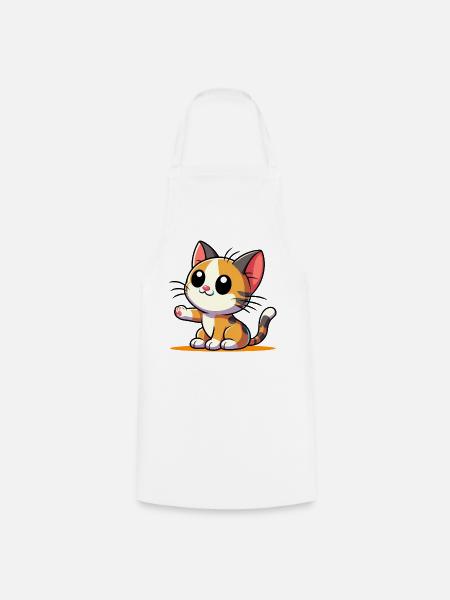 Katze - Kochschürze - Weiß